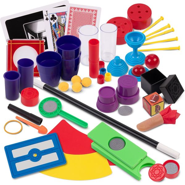 Playtastic Zauberspielzeug: Kinder-Zauberkasten mit 74 tollen Zaubertricks und Zauberstab (Zauber-Pack, Zauber-Truhe, Spielzeug)