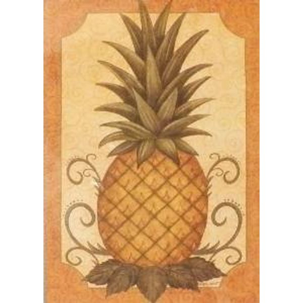 Pineapple Small Appliqued Art Flag 12.5 Inch X 18 Inch