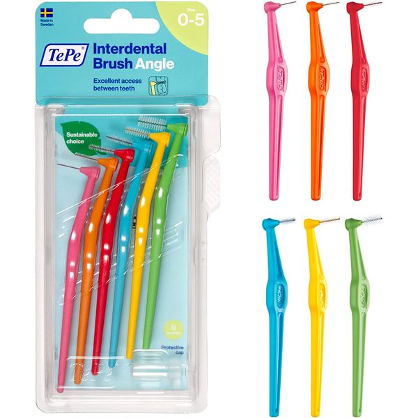 TEPE Interdental Brush Angle Angled Dental Brush for Teeth Cleaning Multi Pack