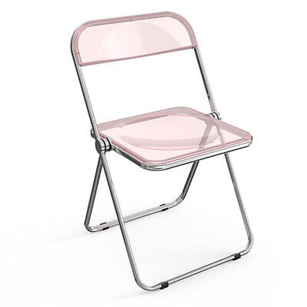 Transparent Foldable Patio Chairs Set of Two Lightweight Outdoor Seating