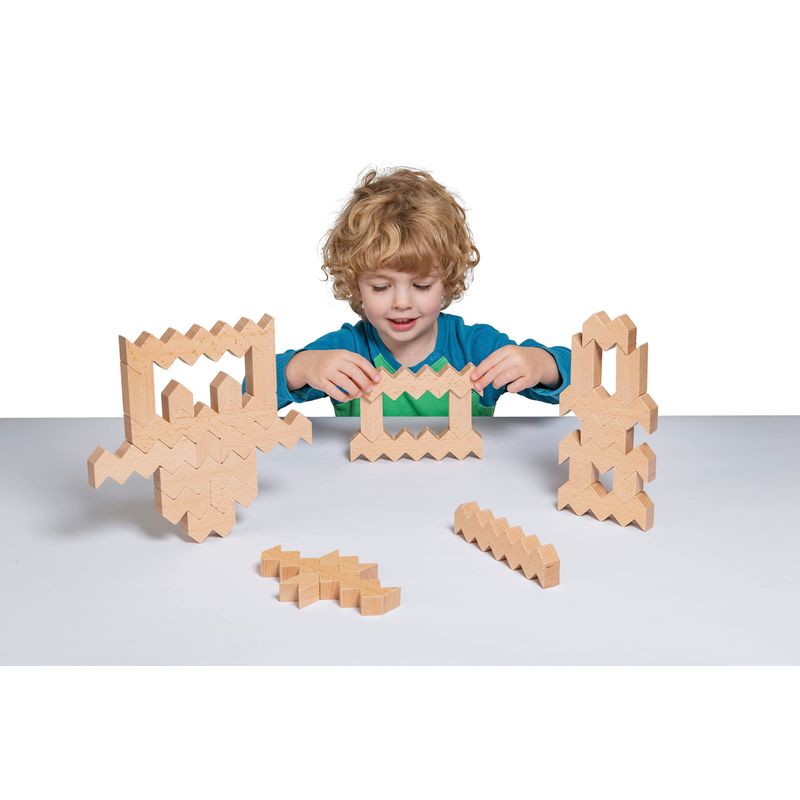 Educational Advantage Zig Zag Blocks - Construction Building STEM Fine ...