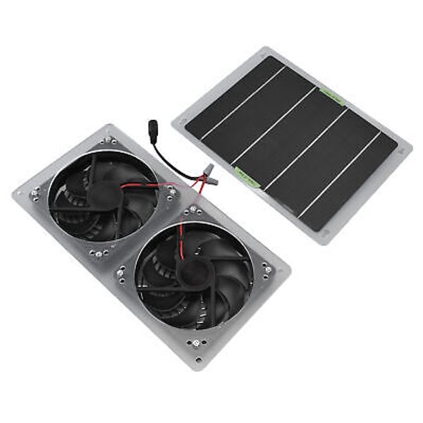 100W 12V Greenhouse Ventilation Exhaust Vent Extractor Fan Solar Panel Set