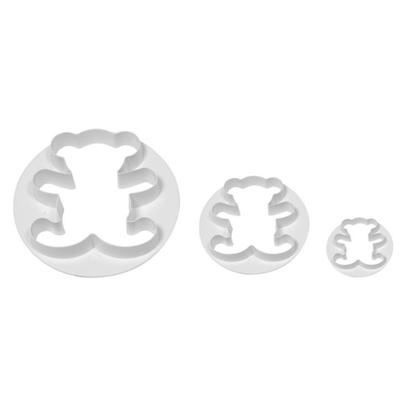 PME Teddy Bear Cutters, Small, Medium, Large Sizes, Set of 3,White