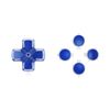 eXtremeRate Custom Replacement Dpad Action Button with No Engraving Two-Tone Color Dpad Face Button for PS5 Controller [Blue & Clear]