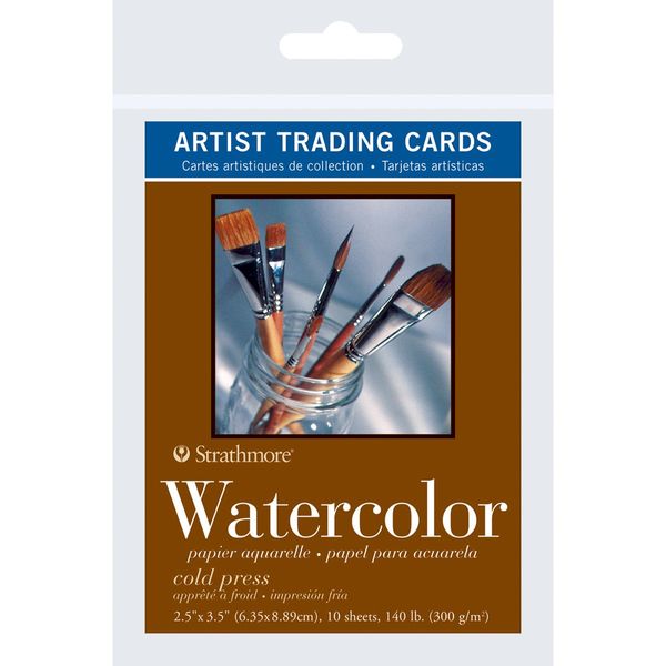 Strathmore 105-904 400 Series Watercolor Artist Trading Cards, Cold Press Surface, 10 Sheets