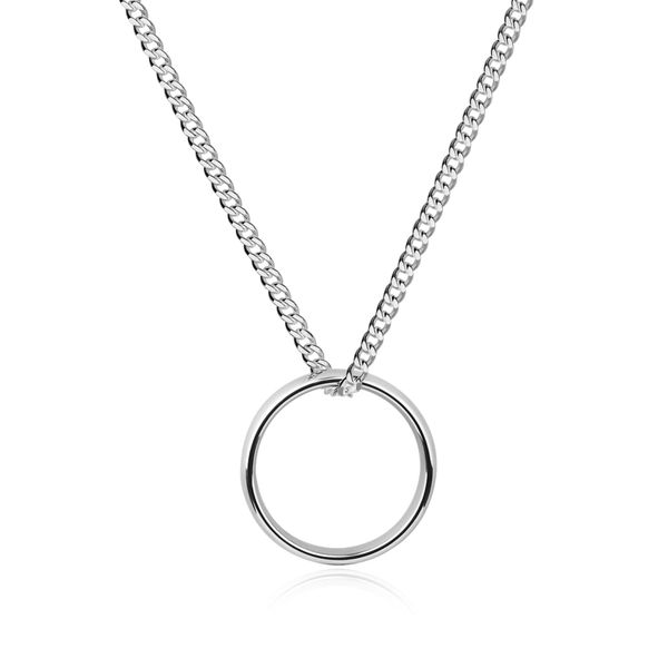 GAVU Men's Tungsten Steel Ring Necklace, 55 cm, Tungsten steel, No Gemstone