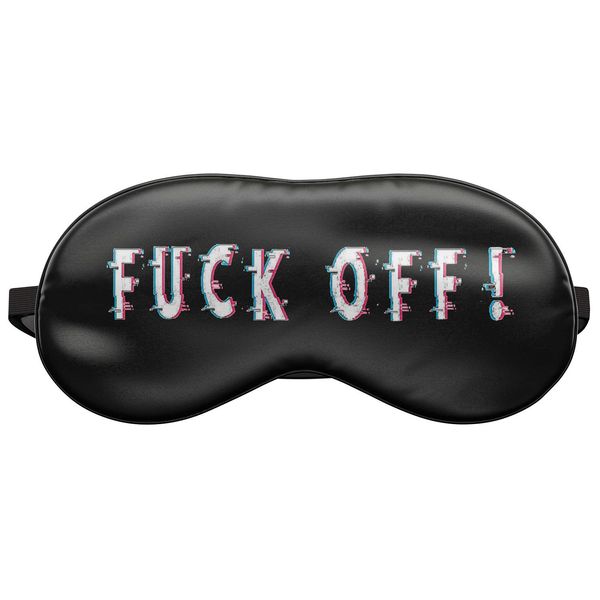 Funny Sleeping Eye Mask Soft Travel Blindfold Relax Cover Emoji Black Comic Eyes Fuck Off 2 [042]