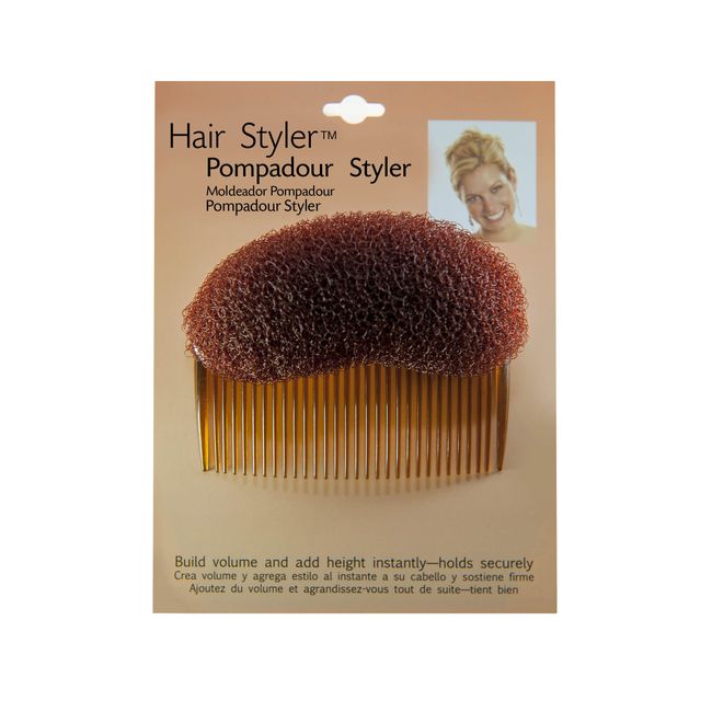Pompadour Comb Hair Styler Brown Set of 2