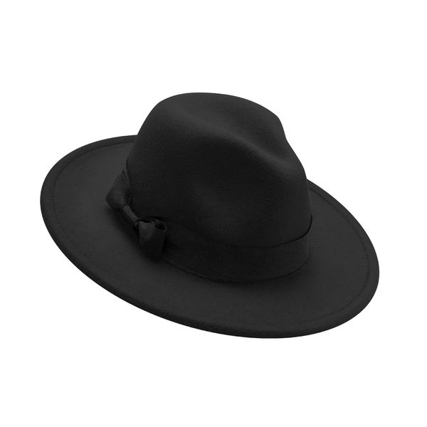 Kids Classic Wide Brim Fedora Hat Children Boys and Girls Felt Hat with Belt Buckle