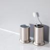 Home Zone Bath Accessory Set in Silver, Toothbrush Holder, Hand Soap Dispenser