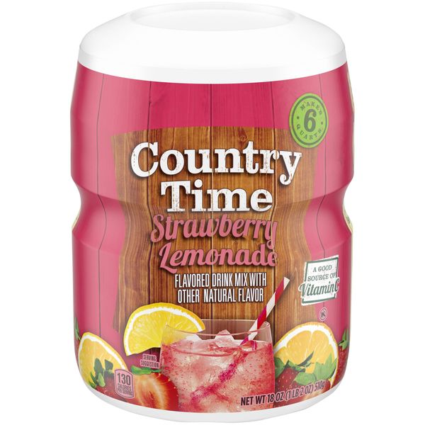 Country Time Strawberry Lemonade Drink Mix, 18 Ounce, Pack of 6