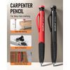 2 Pack Carpenter Pencil Set with Sharpener & Finger Grip, Mechanical Woodworking