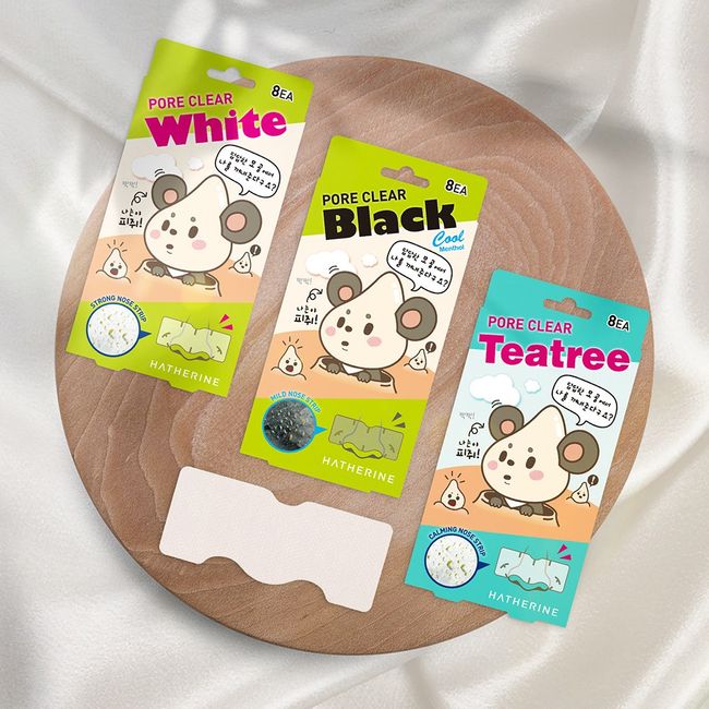 Haerin Pore Clear Nose Pack 32sheets (White/Black/Tea Tree 16sheets+16sheets) White 182769