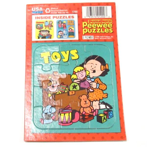 Vintage Patch Products PeeWee Cardboard Tray Puzzle Toys 1994 Printed w/ Soy Ink