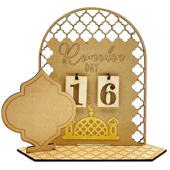 Ramadan Kalender aus Holz, Eid Mubarak Dekoration, Ramadan Aktivitäten Countdown-Kalender Ornament, Ramadan Kalender 2024, Rustikaler 30 Tage Countdown Ramadan Kalender Kinder