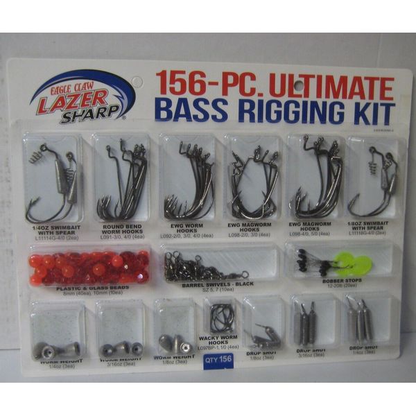 Eagle Claw Lazer Sharp 156PC Ultimate Bass Rigging Kit