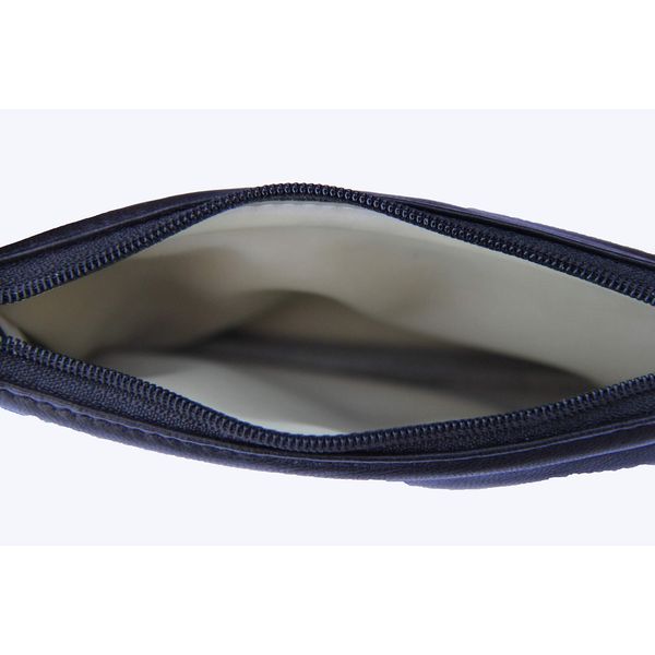 Soft Zipper Pouch Bag Case in Real Leather