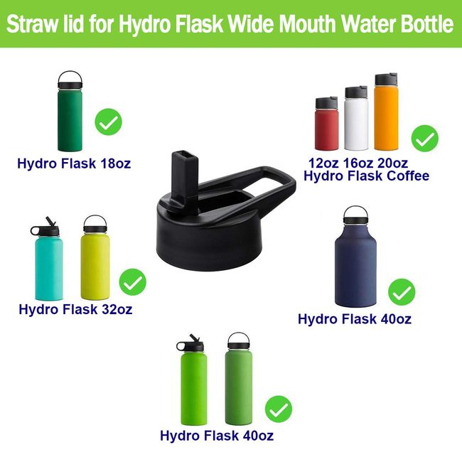 Straw Lid for Hydro Flask 32 40 OZ Wide Mouth, Straw Lid for Hydro Flask  32OZ 40OZ Water Bottle, Replacement Straw Cap for Hydroflask, Lids with  Straw