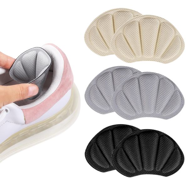 3 Pairs Heel Cushion Inserts, RFWIN Sport Shoes Pads Self-Adhesive Heel Cushion Pads Anti-Slip for Shoes Too Big, Women Men Foot Cushions Pads Comfort Shoe Liners Inserts