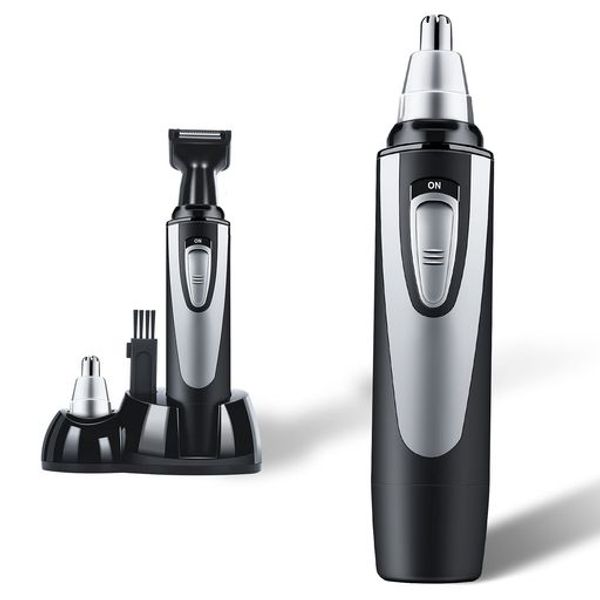 Etiquette Cutter, Nose Hair Cutter, Electric Ear Hair Cutter, Nose Hair Cutter, 2 in 1, Blade Head Can Be Washed with Water, Battery Operated, Unisex, Small, Easy to Carry, Low Noise, Comes with Cleaning Brush, QJQ-903