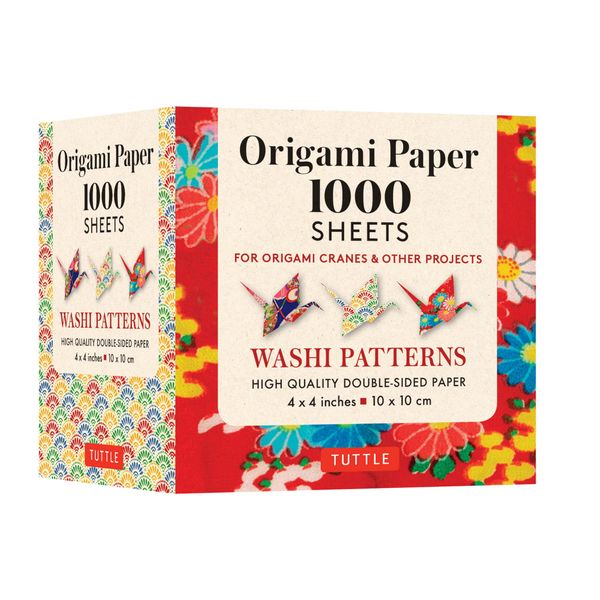 Origami Paper Washi Patterns 1,000 sheets 4" (10 cm): Tuttle Origami Paper: Double-Sided Origami Sheets Printed with 12 Different Designs (Instructions for Origami Crane Included)