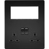 Screwless Small Multimedia Combination Plate - Matt Black