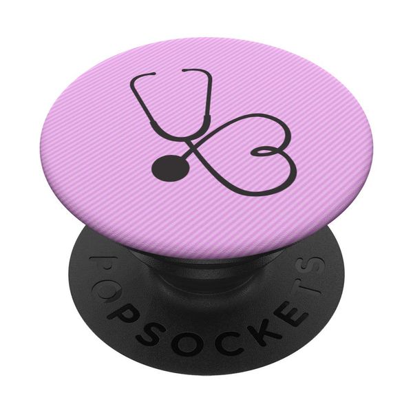 Nurse Doctor Medical Stethoscope Pink PopSockets PopGrip: Swappable Grip for Phones & Tablets