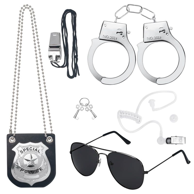 6PCS Police Pretend Play Toys Set, Kids Cop Costume Police Officer ...