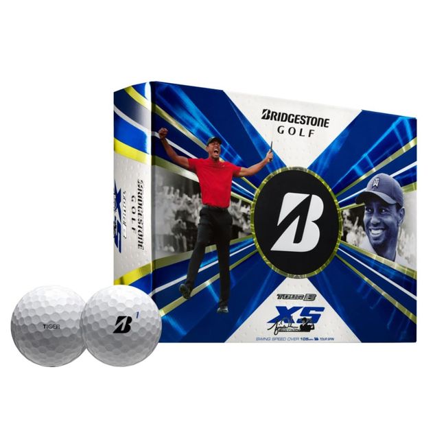 Bridgestone Golf Tour B XS 2022 TIGER Model Golf Balls, 1 Dozen (12 Balls), BRIDGESTONE GOLF USA Direct Import, White