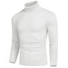 COOFANDY Men's Slim Fit Turtleneck Sweater Casual Knitted Twisted Pullover Solid Sweaters White