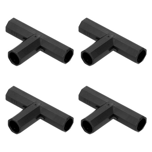 M METERXITY 12 Pcs 11mm Greenhouse Frame Building Connectors, 3 Way Flat Pipe Fitting for Grape Trellis/Sunscreen Shed/Gardening Plant Stakes, Greenhouse Accessories [Black]