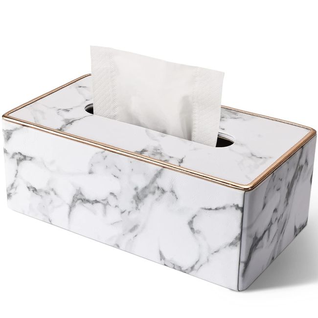 Richblue Tissue Case, Stylish, Tissue Box, Tissue Cover, Luxury PU Leather, Tissue Box, Inner Dimensions (W x D x H): Approx. 9.3 x 4.7 x 3.1 inches (23.5 x 12 x 8 cm), Paper Towel Case, Tissue Holder, For Home, Office, Car, Hotel, Fashion, Interior Gift,