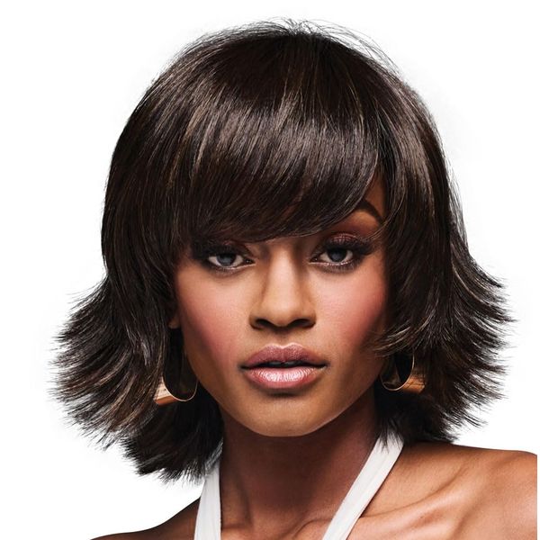 Hairuwear Kim Kimble Chloe Mid-Length Textured Shag Wig, Average Cap, MC2 4 Chocolate Truffle