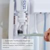 TOWOMO Olet Automatic Toothpaste Dispenser, Toothpaste Squeezing and Tooth Brush Holder Set(5 Brushs Set). White
