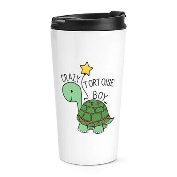 Crazy Tortoise Boy Travel Mug Cup Animal Joke Pet Crazy Son Childrens Kids Funny