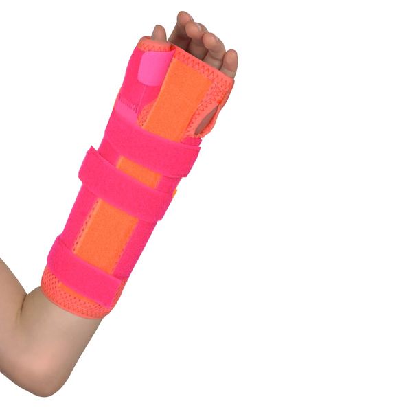 Pani TERESA MEDICA Handgelenkbandage Daumenbandage 2in1 Handgelenkstütze Orthopädisch Universell Einstellbar Recht Links Kinder Und Jugendliche Handgelenk Bandage Mit Daumen 11-14 cm Koralle