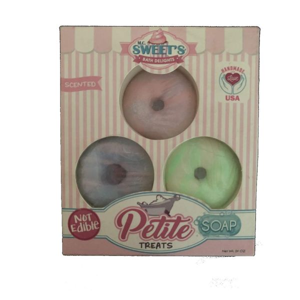 Petite Treats Mini Donut Scented Soaps In Pink, Blue & Green