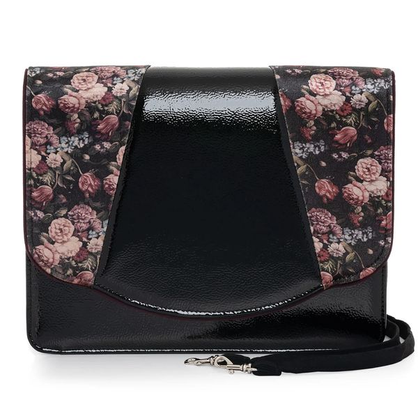 Ruby Shoo Women's Stanford Black Floral Large Satchel Mini Briefcase Bag
