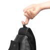 Polare Cowhide Leather Waterproof Casual Daypack Sling Shoulder Chest Crossbody Bag For Men Black-large