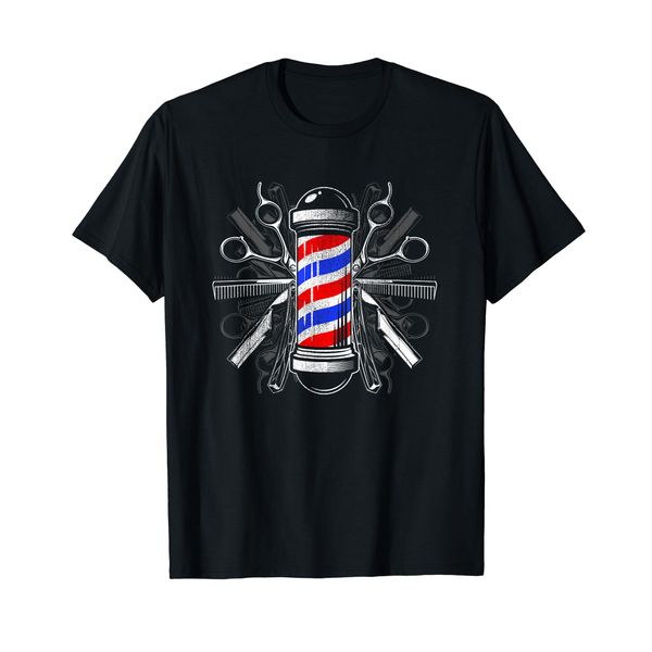 Barbers Pole Scissor Hair Clippers Comb T Shirt - Barber Tee T-Shirt