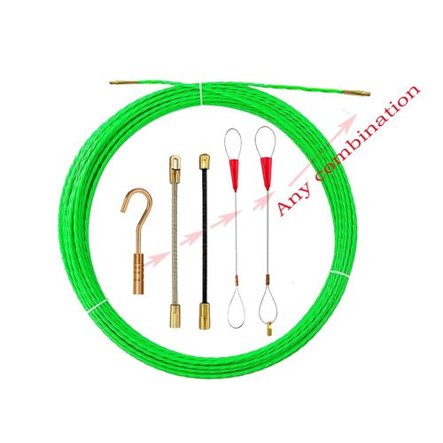 CKZYHHJ 37FT Fish Tape Wire Puller Including 5Adapters- Durable Cable Retraction Aid for Electrical Work (12M)
