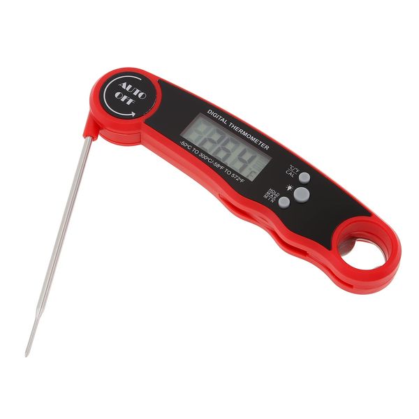 Smgda Thermometer, Cooking Thermometer, Digital Thermometer for Cooking, -50°C to 300°C, Easy to Read Temperature Control for Oil, Meat, Tempura, Coffee, Tea, Milk, Cooking Thermometer (Red)