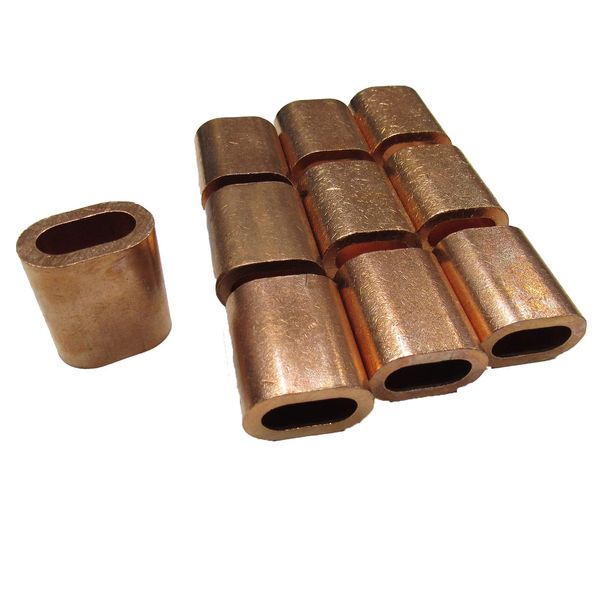 Secure Fix Direct 1.5mm Oval Copper Ferrules Sleeves Stainless Rope X10