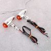 Qiilu 2Pcs Motorcycle Turn Lamp Indicator Light Modification Accessory(Silver Yellow Cover) E8e653