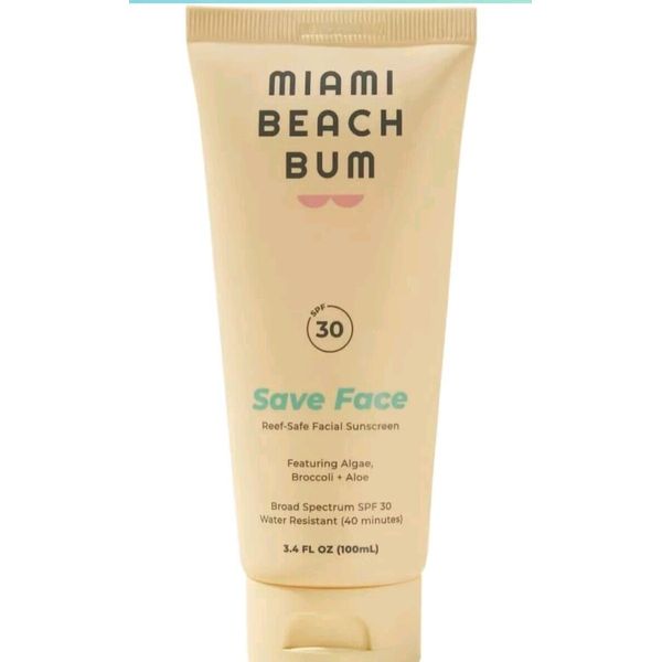 Miami Beach Bum SPF 30 Save Face Mineral Sunscreen, Facial Moisturizer, Skincare