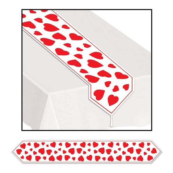 Beistle Printed Heart Table Runner