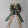 St. Patrick's Day Hexagon Shamrock, Beige Linen, Wreath Bow