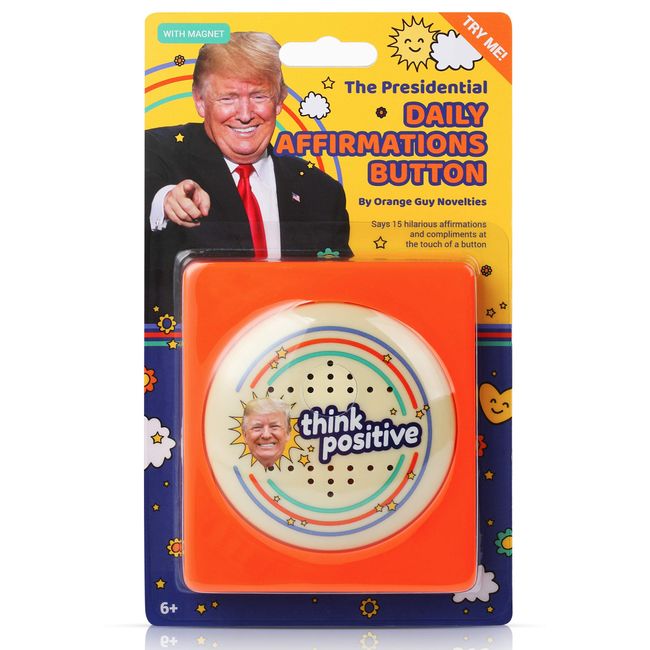 The Monocle Breakers Donald Trump Talking Positivity Button - Says 15 Different Compliments and Affirmations Quotes in His Voice