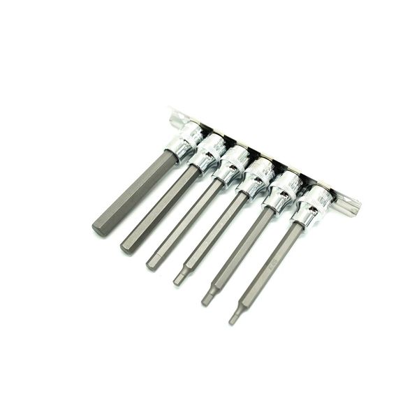 Toolsisland Hex Bit 3/8 (9.5 mm) 9.5sq Hex Bit Socket Set, Long Type