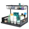 2 Tiers Pull Out Under Sink Rack Organizer Sliding Shelf for Bathroom Kitchen
